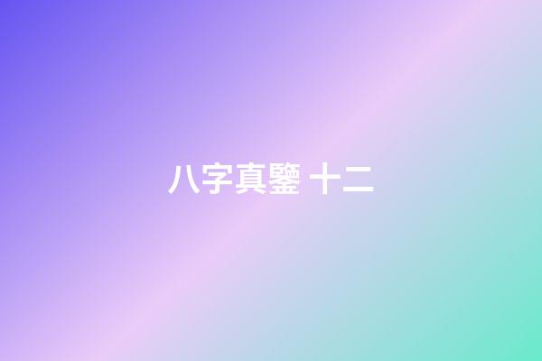 八字真鑒 十二
